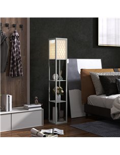 HOMCOM Three-Shelf Standing Lamp - Grey/White 2