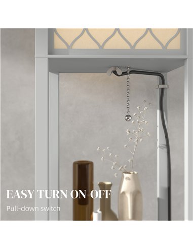 HOMCOM Three-Shelf Standing Lamp - Grey/White