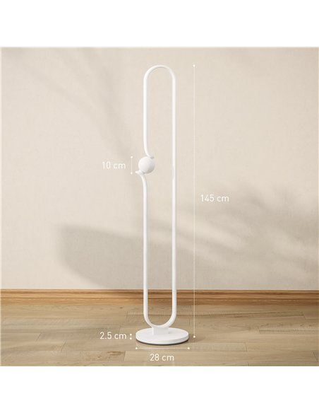 HOMCOM LED Floor Lamp, Dimmable Floor Standing Lamp with Glass Night Light, Foot Switch for Living Room, Bedroom, Office, White - pic 162437 | FastDaddyshop