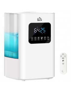 Homcom 6L Warm Cool Mist Air Humidifiers with Remote, LED Display, Quiet Operation, White