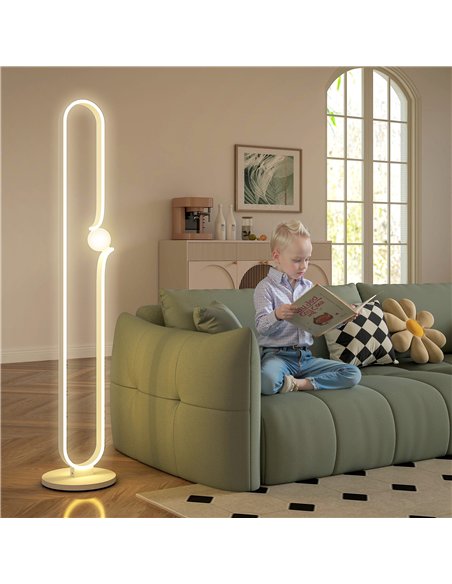 HOMCOM LED Floor Lamp, Dimmable Floor Standing Lamp with Glass Night Light, Foot Switch for Living Room, Bedroom, Office, White - pic 162441 | FastDaddyshop