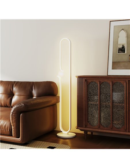 HOMCOM LED Floor Lamp, Dimmable Floor Standing Lamp with Glass Night Light, Foot Switch for Living Room, Bedroom, Office, White - pic 162443 | FastDaddyshop