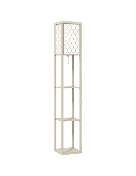 HOMCOM Three-Shelf Standing Lamp - Oak/White - pic 162444 | FastDaddyshop