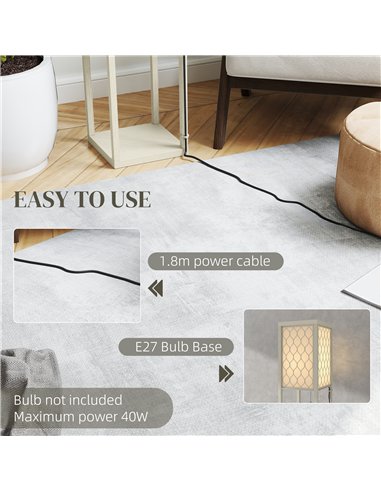 HOMCOM Three-Shelf Standing Lamp - Oak/White