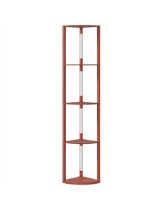 HOMCOM Corner Floor Lamp for Living Room Bedroom with Dimmable Warm White LED Light, Modern Tall Standing Lamp, Brown