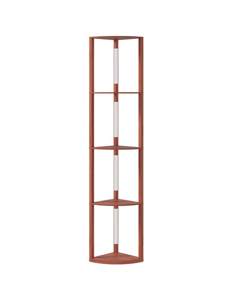 HOMCOM Corner Floor Lamp for Living Room Bedroom with Dimmable Warm White LED Light, Modern Tall Standing Lamp, Brown - pic 162453 | FastDaddyshop
