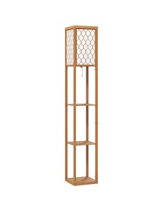 HOMCOM Three-Shelf Standing Lamp - Natural