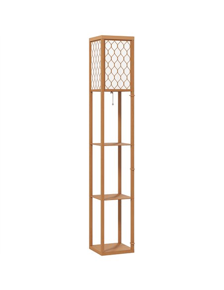 HOMCOM Three-Shelf Standing Lamp - Natural - pic 162462 | FastDaddyshop