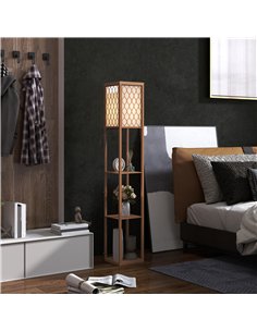 HOMCOM Three-Shelf Standing Lamp - Natural 2