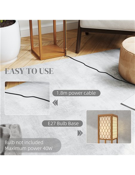 HOMCOM Three-Shelf Standing Lamp - Natural - pic 162468 | FastDaddyshop