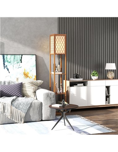 HOMCOM Three-Shelf Standing Lamp - Natural