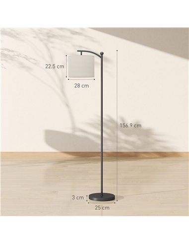 HOMCOM LED Floor Lamp, Stepless Dimmable Reading Standing Lamp with Magnetic Remote Control and 11 Colours Temperature & 11 Brig