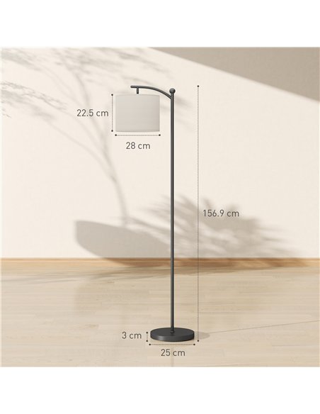 HOMCOM LED Floor Lamp, Stepless Dimmable Reading Standing Lamp with Magnetic Remote Control and 11 Colours Temperature & 11 Brig - pic 162473 | FastDaddyshop