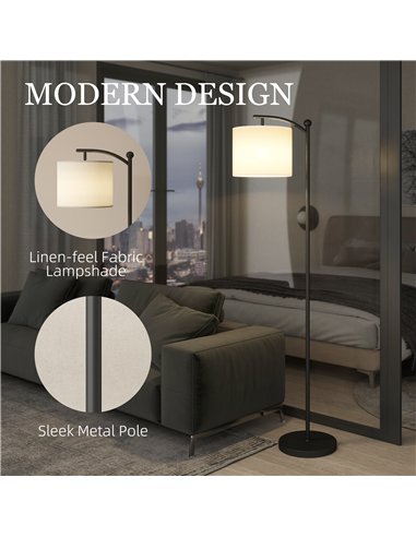 HOMCOM LED Floor Lamp, Stepless Dimmable Reading Standing Lamp with Magnetic Remote Control and 11 Colours Temperature & 11 Brig