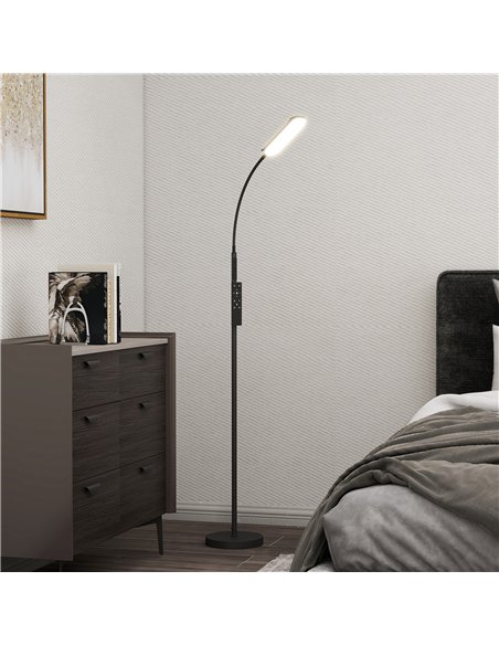 HOMCOM LED Floor Lamp, Standing Lamp with Remote & Touch Control, Stepless Dimmable Colours Temperature & Brightness, 360° Adjus - pic 162481 | FastDaddyshop