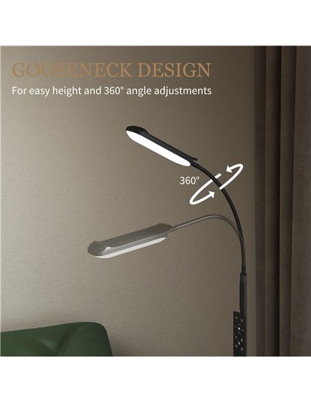 HOMCOM LED Floor Lamp, Standing Lamp with Remote & Touch Control, Stepless Dimmable Colours Temperature & Brightness, 360° Adjus - pic 162487 | FastDaddyshop