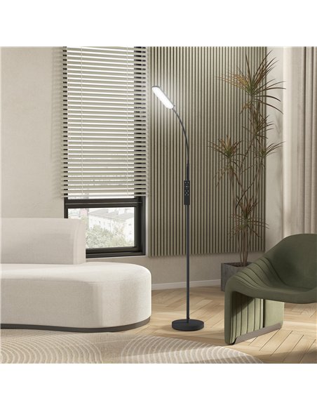 HOMCOM LED Floor Lamp, Standing Lamp with Remote & Touch Control, Stepless Dimmable Colours Temperature & Brightness, 360° Adjus - pic 162488 | FastDaddyshop