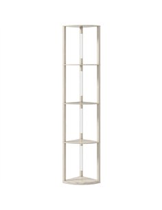 HOMCOM Corner Floor Lamp for Living Room Bedroom with Dimmable Warm White LED Light, Modern Tall Standing Lamp, Oak
