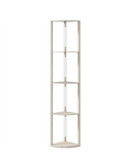 HOMCOM Corner Floor Lamp for Living Room Bedroom with Dimmable Warm White LED Light, Modern Tall Standing Lamp, Oak - pic 162489 | FastDaddyshop