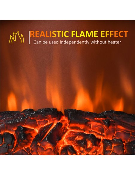 Homcom 1850W Flame Effect Electric Fireplace with Fan and Log Burning Stove Heater, Black - pic 16249 | FastDaddyshop