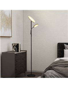 HOMCOM Mother and Child Uplighter Floor Lamp for Living Room, Stepless Dimmable Standing Lamp with 4 Scene Modes, 2700K-6500K Co 2