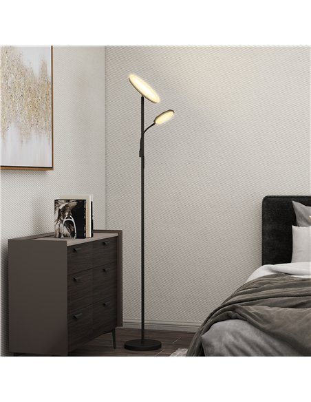 HOMCOM Mother and Child Uplighter Floor Lamp for Living Room, Stepless Dimmable Standing Lamp with 4 Scene Modes, 2700K-6500K Co - pic 162499 | FastDaddyshop
