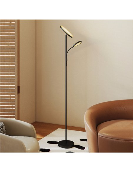 HOMCOM Mother and Child Uplighter Floor Lamp for Living Room, Stepless Dimmable Standing Lamp with 4 Scene Modes, 2700K-6500K Co - pic 162506 | FastDaddyshop
