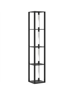 HOMCOM Floor Lamp with Shelves, 4 Layer Dimmable Column Modern Standing Lamp with 3 Brightness Levels and Foot Switch for Living