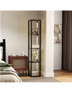HOMCOM Floor Lamp with Shelves, 4 Layer Dimmable Column Modern Standing Lamp with 3 Brightness Levels and Foot Switch for Living 2