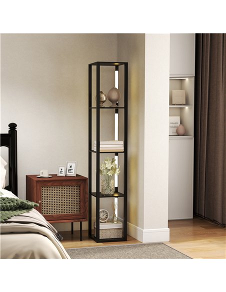 HOMCOM Floor Lamp with Shelves, 4 Layer Dimmable Column Modern Standing Lamp with 3 Brightness Levels and Foot Switch for Living - pic 162508 | FastDaddyshop