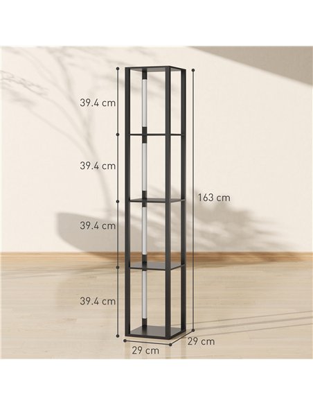 HOMCOM Floor Lamp with Shelves, 4 Layer Dimmable Column Modern Standing Lamp with 3 Brightness Levels and Foot Switch for Living - pic 162509 | FastDaddyshop
