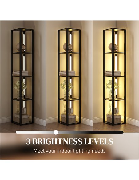 HOMCOM Floor Lamp with Shelves, 4 Layer Dimmable Column Modern Standing Lamp with 3 Brightness Levels and Foot Switch for Living - pic 162511 | FastDaddyshop
