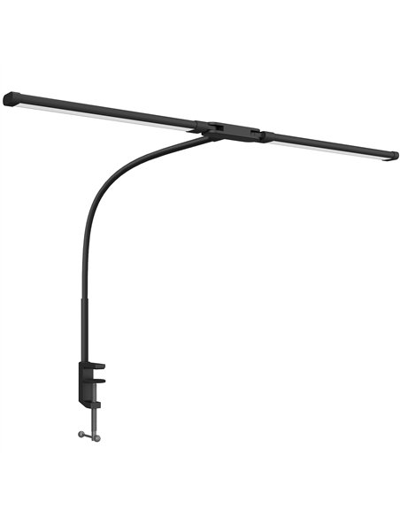 HOMCOM LED Desk Lamp with Clamp, Double Head Table Lamp with 3 Colour Modes & 10 Brightness Levels, Flexible Gooseneck Reading D - pic 162516 | FastDaddyshop