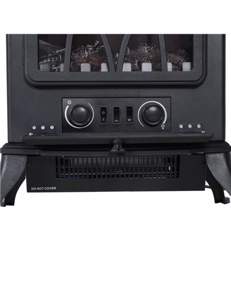 Homcom 1850W Flame Effect Electric Fireplace with Fan and Log Burning Stove Heater, Black - pic 16252 | FastDaddyshop