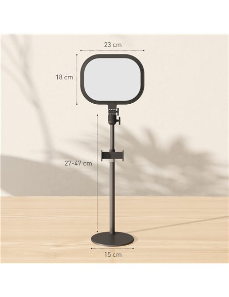 HOMCOM Selfie Light for Video Conference Lighting, Dimmable Desk Lamp with Stand Phone Holder, 5 Colour Modes & 10 Brightness Le - pic 162527 | FastDaddyshop