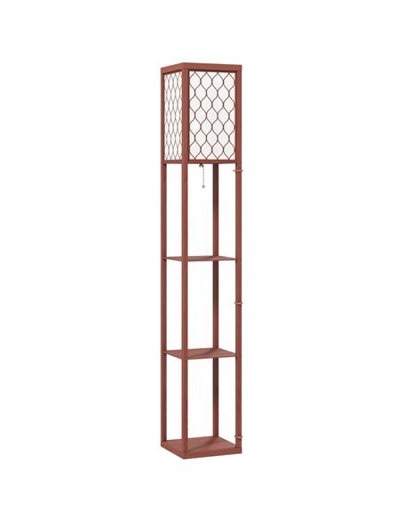 HOMCOM Three-Shelf Standing Lamp - Brown/White - pic 162534 | FastDaddyshop