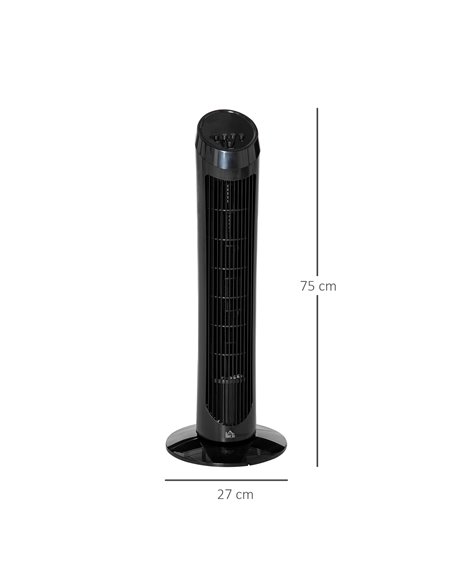 Homcom 30" Ultra Slim Indoor Oscillating Tower Fan with 3 Speed Mode, Noise Reduction, Black - pic 16254 | FastDaddyshop