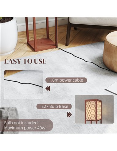 HOMCOM Three-Shelf Standing Lamp - Brown/White