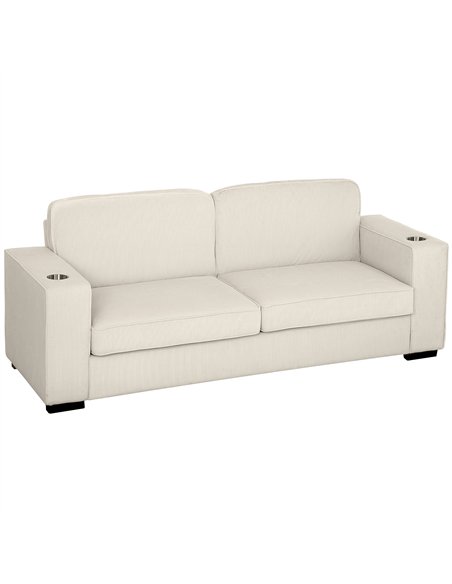 HOMCOM Three-Seater Corduroy Sofa - Cream White - pic 162570 | FastDaddyshop