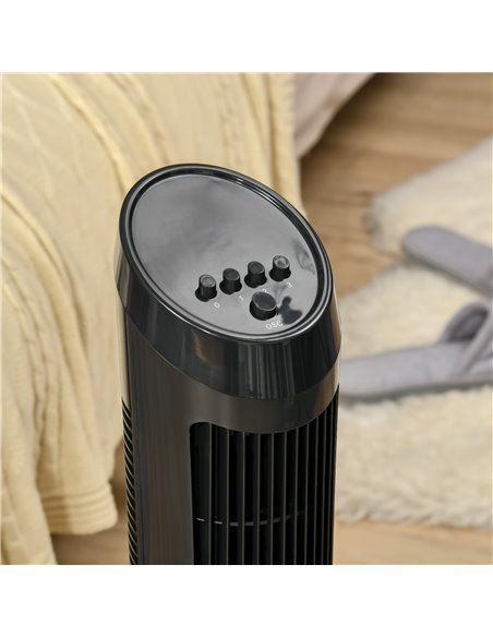 HOMCOM 30" Oscillating Tower Fan 3 Speed Mode Ultra Slim Indoor Air Refresher Cooling Machine Noise Reduction - Black - pic 16258 | FastDaddyshop