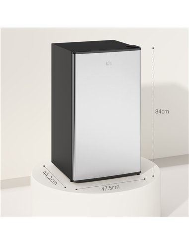 HOMCOM 91 Litre Freestanding Under Counter Fridge Freezer, Small Fridge with Chiller Box, Adjustable Thermostat, 47.5cm Wide, Si
