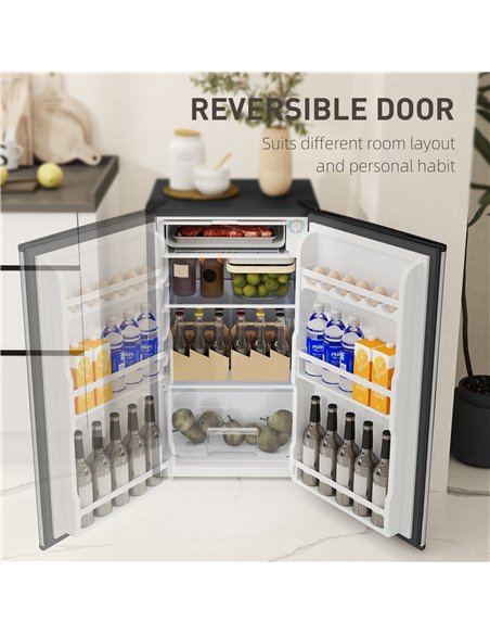 HOMCOM 91 Litre Freestanding Under Counter Fridge Freezer, Small Fridge with Chiller Box, Adjustable Thermostat, 47.5cm Wide, Si - pic 162603 | FastDaddyshop