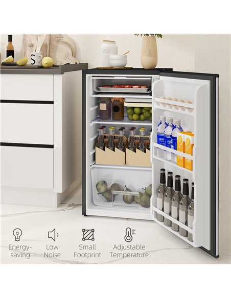 HOMCOM 91 Litre Freestanding Under Counter Fridge Freezer, Small Fridge with Chiller Box, Adjustable Thermostat, 47.5cm Wide, Si - pic 162604 | FastDaddyshop