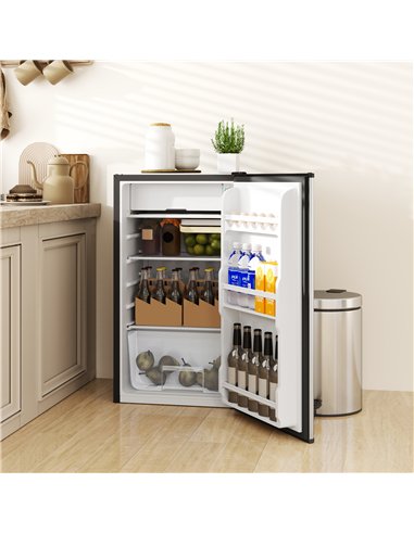 HOMCOM 91 Litre Freestanding Under Counter Fridge Freezer, Small Fridge with Chiller Box, Adjustable Thermostat, 47.5cm Wide, Si