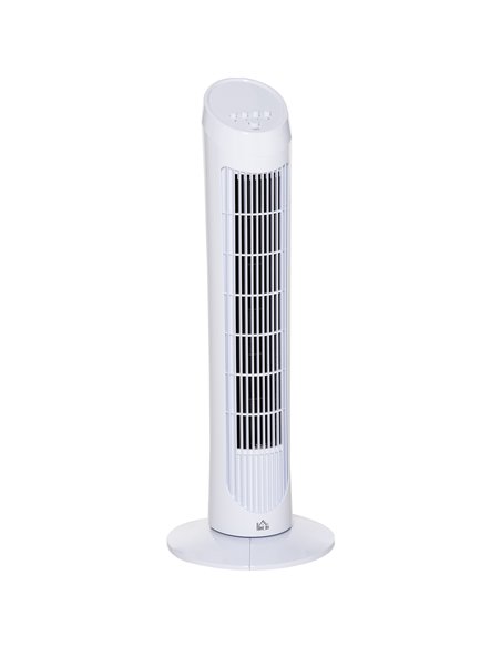 Homcom 30" Ultra Slim Indoor Oscillating Tower Fan with 3 Speed Mode, Noise Reduction, White - pic 16261 | FastDaddyshop