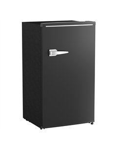 HOMCOM Under Counter Fridge, 85L Small Retro Refrigerator with Chiller Box, Adjustable Thermostat, Glass Shelves, Black