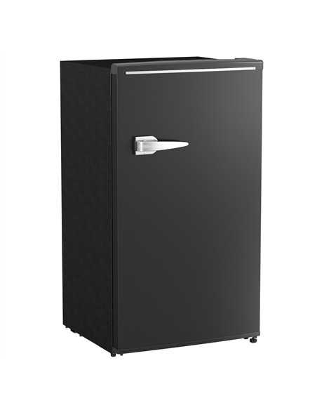 HOMCOM Under Counter Fridge, 85L Small Retro Refrigerator with Chiller Box, Adjustable Thermostat, Glass Shelves, Black - pic 162624 | FastDaddyshop
