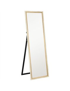 HOMCOM 162.6 cm Two-Tone Full Length Mirror - White/Oak-Tone