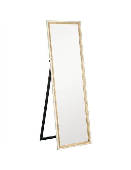 HOMCOM 162.6 cm Two-Tone Full Length Mirror - White/Oak-Tone - pic 162642 | FastDaddyshop