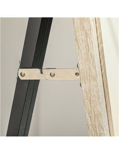 HOMCOM 162.6 cm Two-Tone Full Length Mirror - White/Oak-Tone